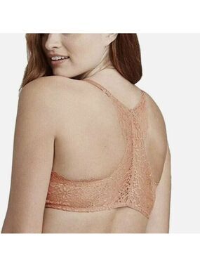 2/$14 Auden Cosmic Rust Lace Plunge Push-Up Racerback Bra Size 32B NWT
